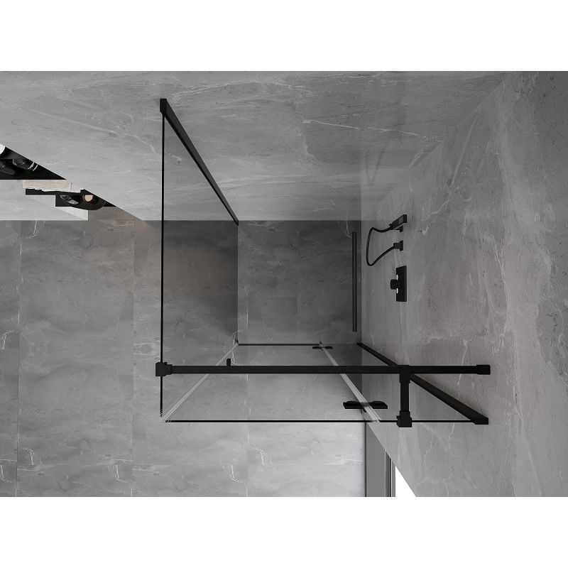Mexen Mist-H T right-hinged shower cabin 100 x 100 cm, transparent, black - 8A5T-100-100-70-00-P