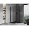 Mexen Mist-H T right-hinged shower cabin 100 x 100 cm, transparent, black - 8A5T-100-100-70-00-P