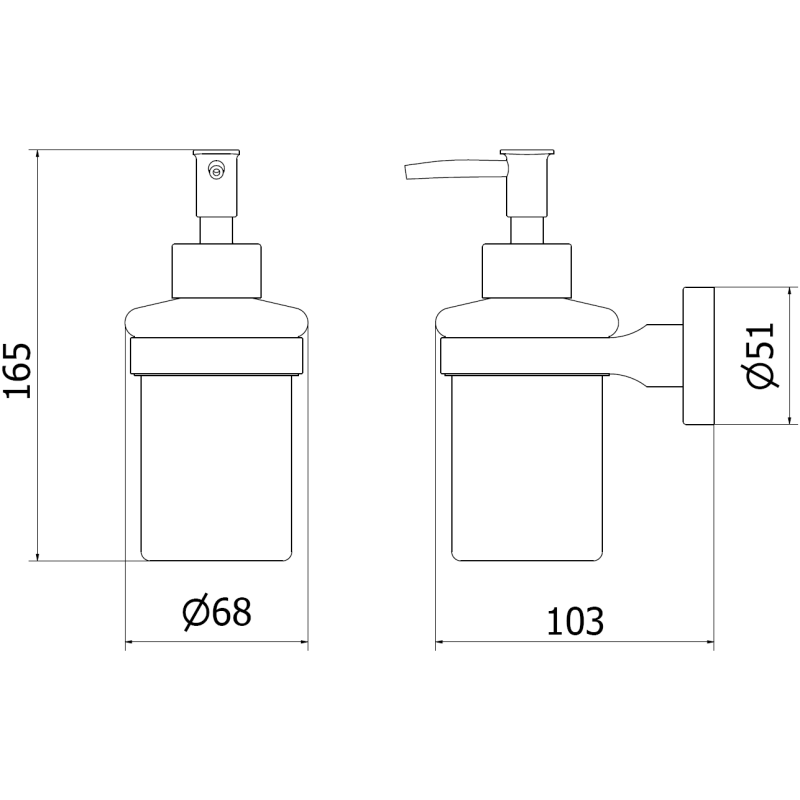 Mexen Remo soap dispenser, black chrome - 70507388-73