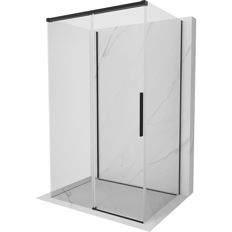Mexen Rox-3S 3-sided sliding shower cabin 115 x 85 cm, transparent, black - 8C2-115-085-70-00-3S