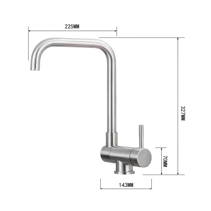 Mexen Madox kitchen window faucet, inox - 672000-00