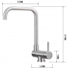 Mexen Madox kitchen window faucet, inox - 672000-00