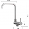 Mexen Madox under-window kitchen mixer tap, Chrome - 672000-00