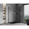 Mexen Mist-H T Right Open Shower Enclosure 75 x 120 cm, Transparent, Black - 8A5T-075-120-70-00-P