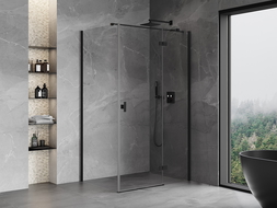Mexen Mist-H T right-hand swing shower cabin 90 x 120 cm, transparent, black - 8A5T-090-120-70-00-P