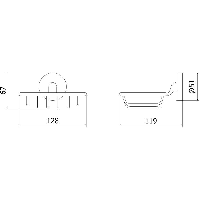 Mexen Remo soap dish, black - 7050751-70