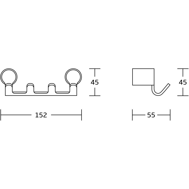 Mexen Base quadruple towel hook, gold - 70882354-50
