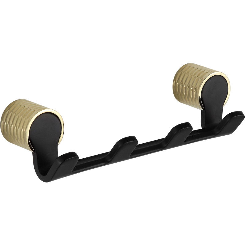 Mexen Base quadruple towel hook, Black/Gold - 70882354-57