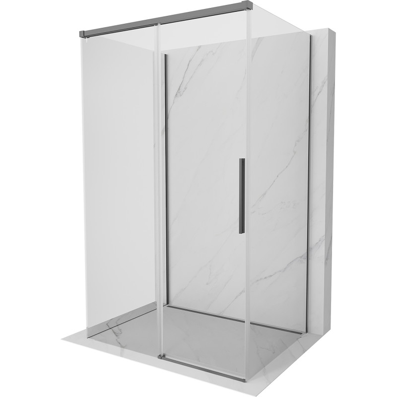 Mexen Rox-3S 3-sided sliding shower enclosure 115 x 75 cm, transparent, gun metal - 8C2-115-075-95-00-3S