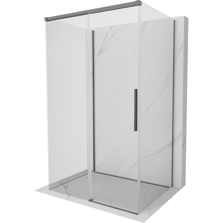 Mexen Rox-3S 3-sided sliding shower enclosure 115 x 75 cm, transparent, gun metal - 8C2-115-075-95-00-3S