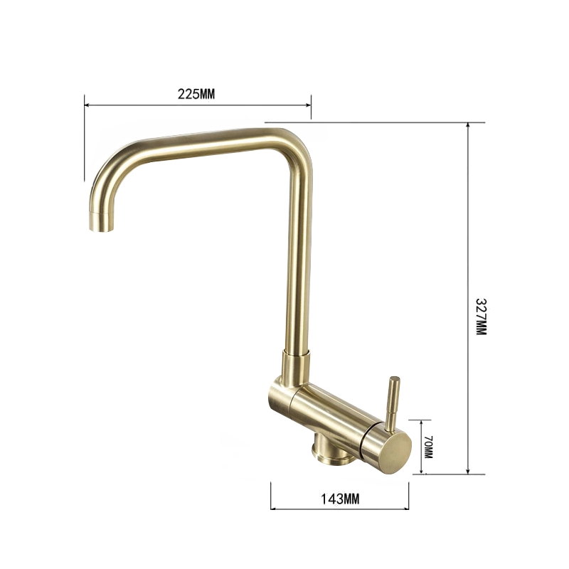 Mexen Madox window kitchen faucet, brushed gold - 672000-50