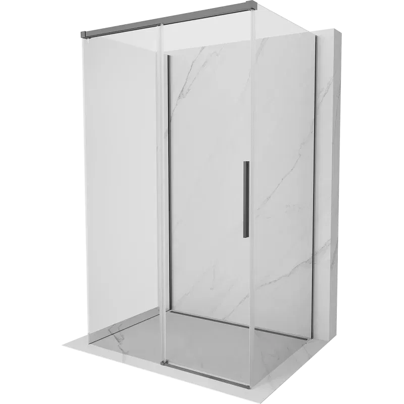Mexen Rox-3S 3-sided sliding shower enclosure 135 x 85 cm, transparent, gun metal - 8C2-135-085-95-00-3S