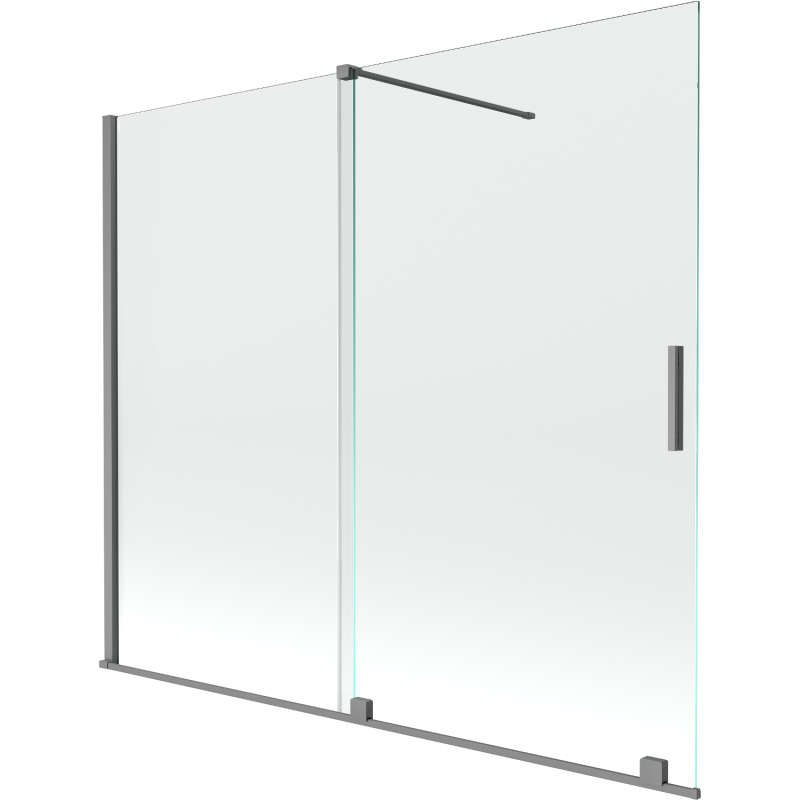 Mexen Velar 2-wing sliding bathtub screen 180 x 150 cm, transparent, gun metal - 896-180-000-01-95