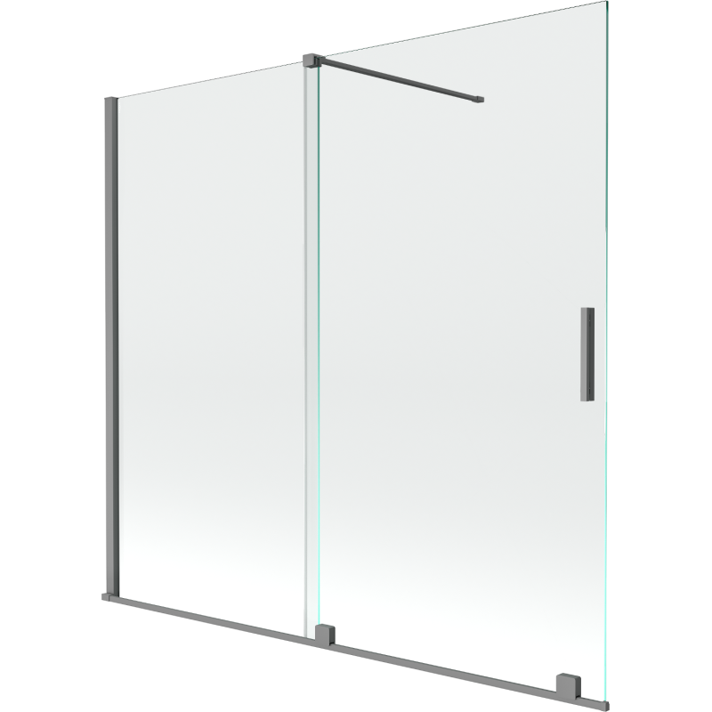 Mexen Velar 2-panel Sliding Bathtub Screen 170 x 150 cm, Transparent, Gun Metal - 896-170-000-01-95