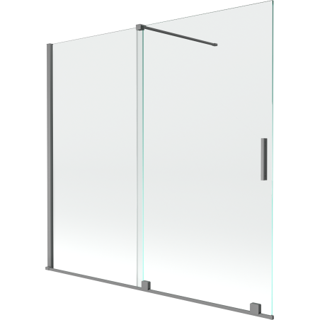 Mexen Velar 2-panel Sliding Bathtub Screen 170 x 150 cm, Transparent, Gun Metal - 896-170-000-01-95