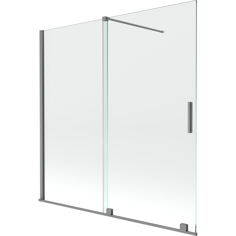 Mexen Velar 2-panel sliding bathtub screen 160 x 150 cm, transparent, gun metal - 896-160-000-01-95