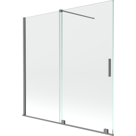 Mexen Velar 2-panel sliding bathtub screen 160 x 150 cm, transparent, gun metal - 896-160-000-01-95