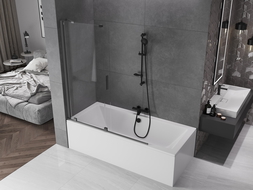 Mexen Velar 2-wing Sliding Bath Screen 140 x 150 cm, Transparent, Gun Metal - 896-140-000-01-95