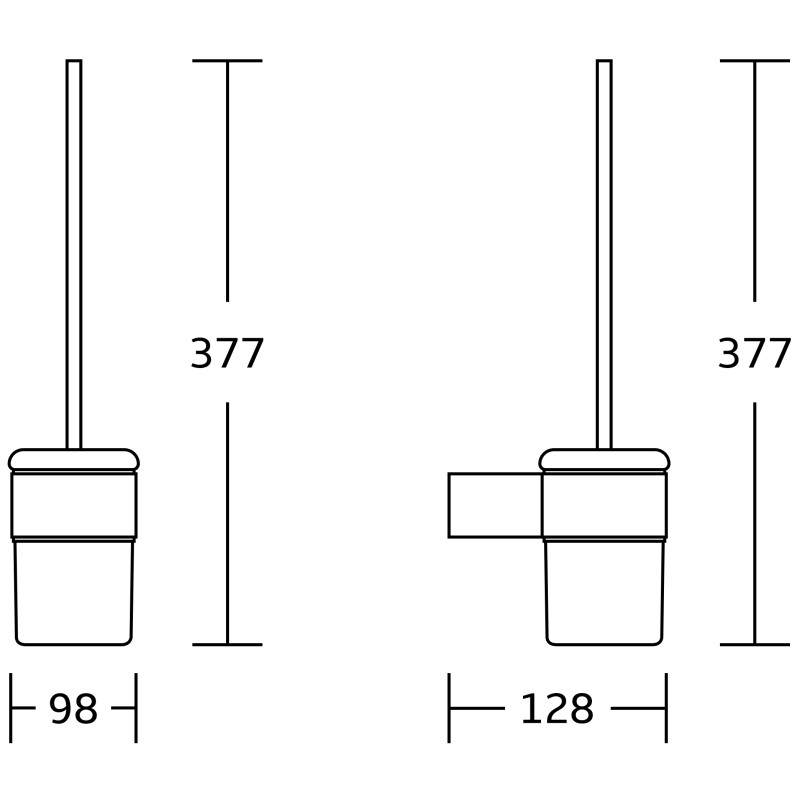 Mexen Base toilet brush, black - 7088250-70