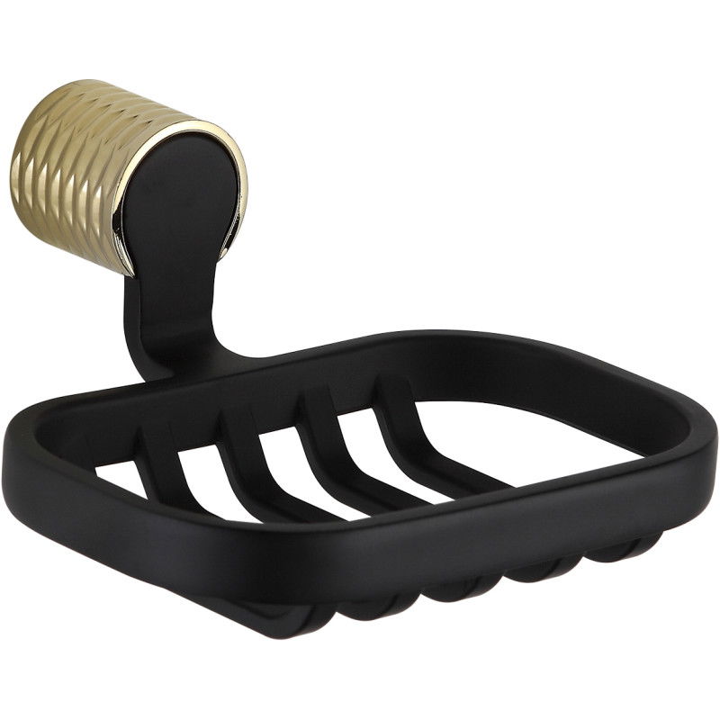 Mexen Base soap dish, Black/gold - 7088251-57