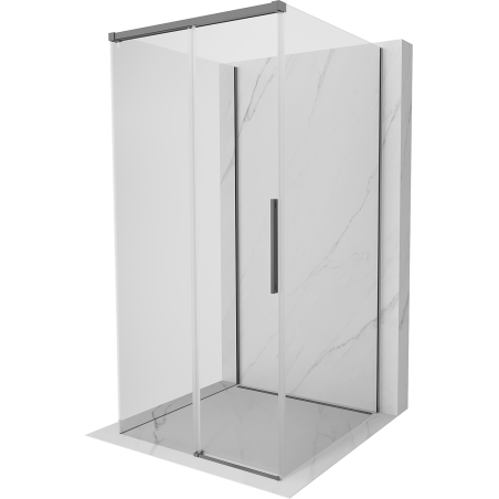 Mexen Rox-3S 3-wall sliding shower cabin 100 x 100 cm, transparent, gun metal - 8C2-100-100-95-00-3S