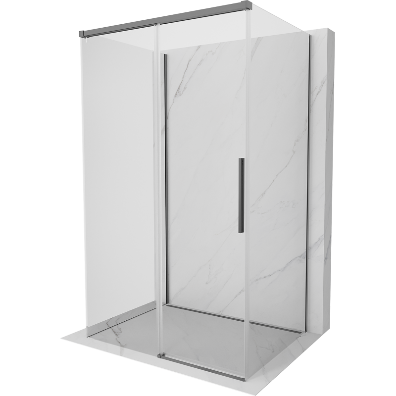 Mexen Rox-3S 3-sided sliding shower enclosure 125 x 100 cm, transparent, gun metal - 8C2-125-100-95-00-3S