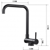 Mexen Madox under-window kitchen mixer tap, Black - 672000-70
