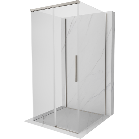 Mexen Rox-3S 3-sided sliding shower enclosure 95 x 95 cm, transparent, brushed nickel - 8C2-095-095-97-00-3S