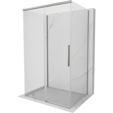 Mexen Rox-3S 3-wall sliding shower enclosure 110 x 120 cm, transparent, brushed nickel - 8C2-110-120-97-00-3S
