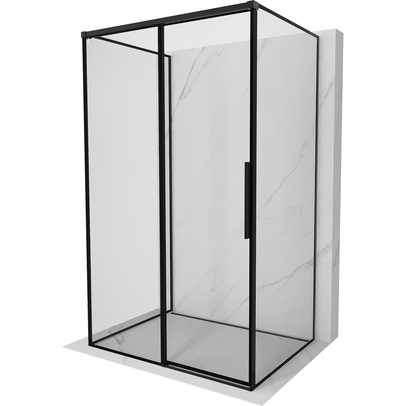 Mexen Rox-3S 3-sided sliding left shower cabin 120 x 85 cm, black frame, black - 8C2-120-085-70-70-3S-L