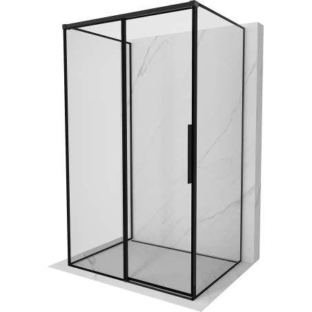 Mexen Rox-3S 3-walled sliding shower cabin left 100 x 90 cm, black frame, black - 8C2-100-090-70-70-3S-L