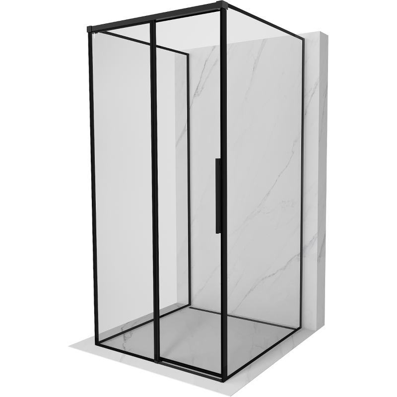 Mexen Rox-3S 3-wall sliding shower cabin left 100 x 100 cm, black frame, black - 8C2-100-100-70-70-3S-L
