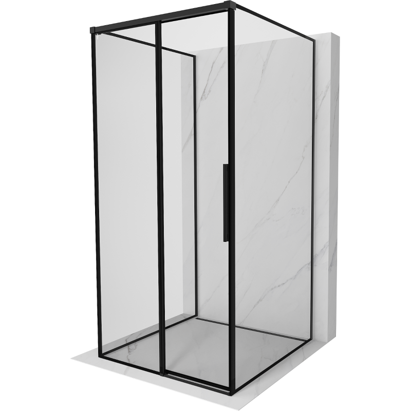 Mexen Rox-3S 3-sided sliding shower cabin left 110 x 110 cm, black frame, black - 8C2-110-110-70-70-3S-L