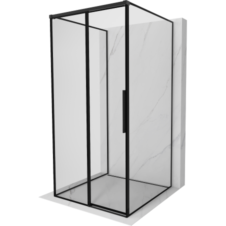 Mexen Rox-3S 3-sided sliding shower cabin left 110 x 110 cm, black frame, black - 8C2-110-110-70-70-3S-L