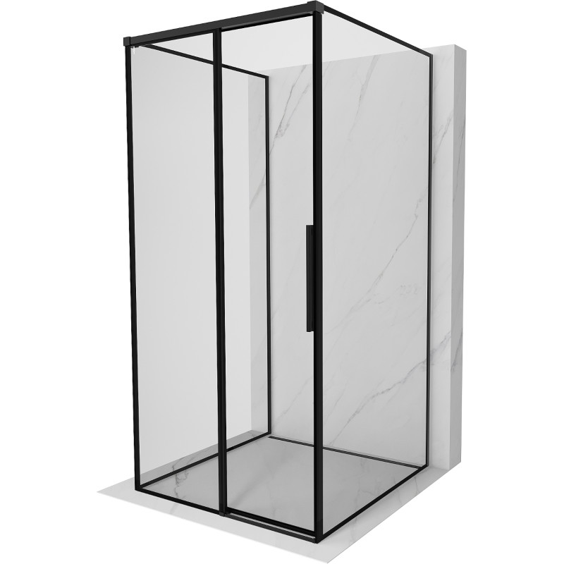 Mexen Rox-3S 3-wall Sliding Shower Enclosure Left 120 x 120 cm, Black Frame, Black - 8C2-120-120-70-70-3S-L