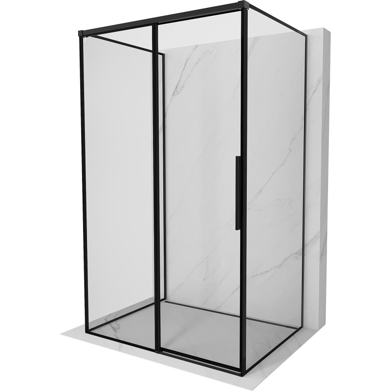 Mexen Rox-3S 3-wall Sliding Shower Cabin Left 150 x 120 cm, Black Frame, Black - 8C2-150-120-70-70-3S-L