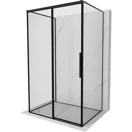 Mexen Rox-3S 3-wall Sliding Shower Cabin Left 150 x 120 cm, Black Frame, Black - 8C2-150-120-70-70-3S-L