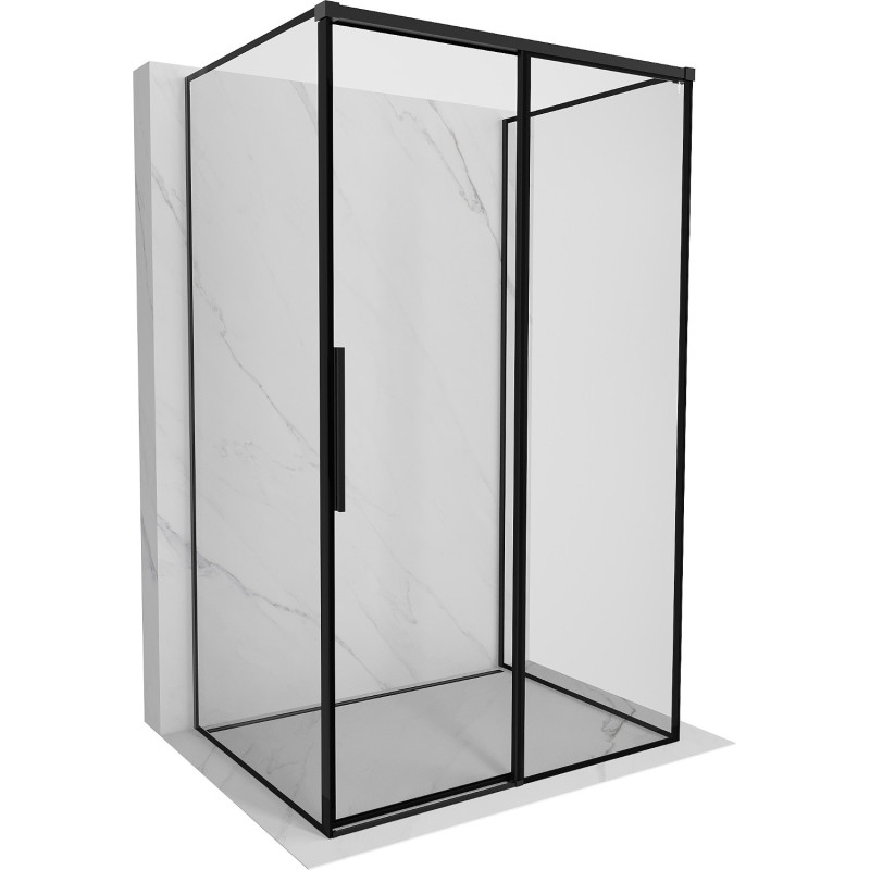 Mexen Rox-3S 3-wall sliding right shower cabin 115 x 120 cm, black frame, black - 8C2-115-120-70-70-3S-P