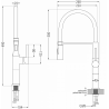 Mexen Dina kitchen mixer tap, Black - 672701-70