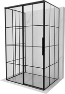 Mexen Rox-3S 3-sided sliding shower enclosure, left 130 x 85 cm, black grid, black - 8C2-130-085-70-77-3S-L