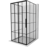 Mexen Rox-3S 3-sided left sliding shower enclosure 100 x 100 cm, black grid, black - 8C2-100-100-70-77-3S-L