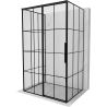Mexen Rox-3S shower cabin 3-wall sliding left 150 x 100 cm, black grid, black - 8C2-150-100-70-77-3S-L