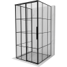 Mexen Rox-3S 3-wall sliding left shower cabin 110 x 110 cm, black grid, black - 8C2-110-110-70-77-3S-L