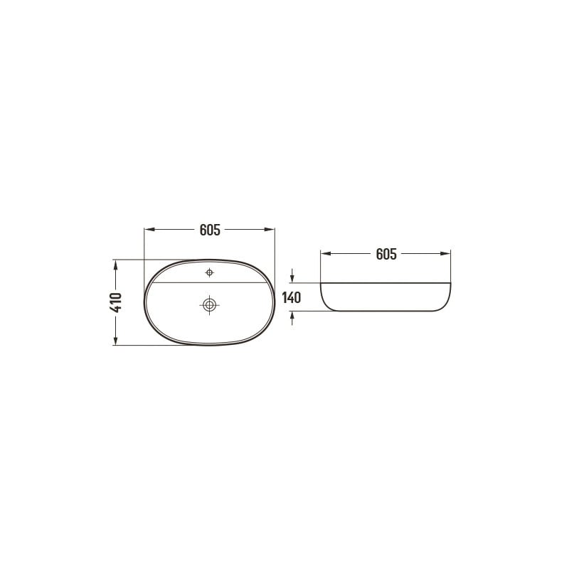 Mexen Adel countertop sink 60 x 41 cm, white - 22166000