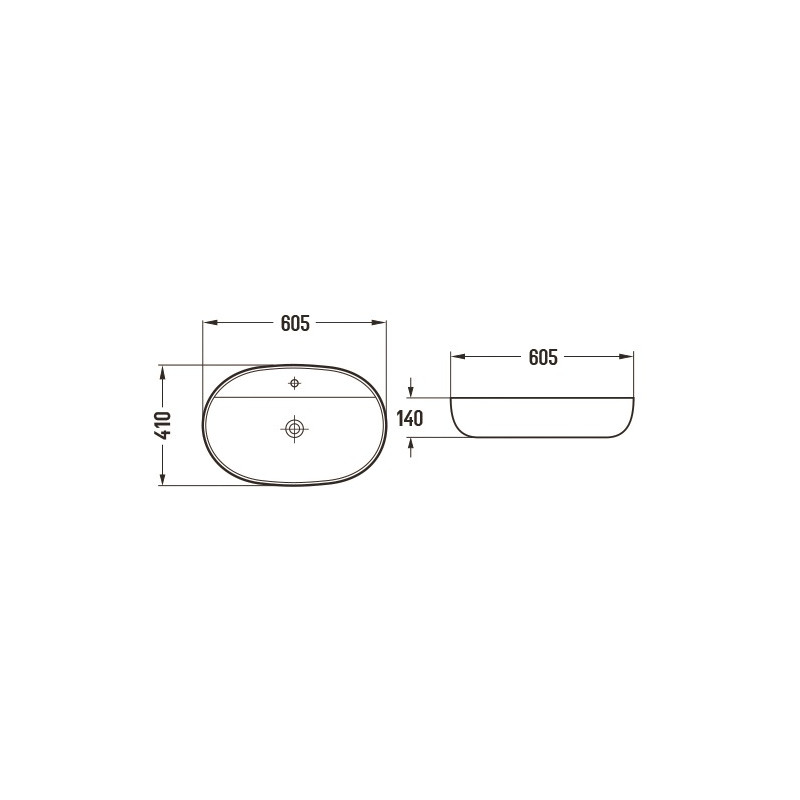 Mexen Adel countertop sink 60 x 41 cm, black matte - 22166085