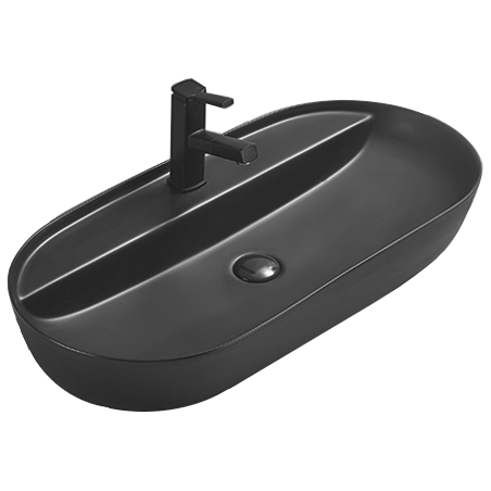 Mexen Adel countertop washbasin 80 x 40 cm, Black matt - 22168085