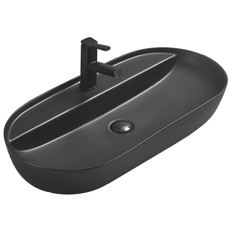 Mexen Adel countertop washbasin 80 x 40 cm, black matte - 22168085
