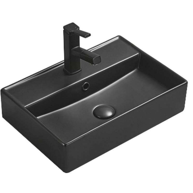 Mexen Blanca countertop washbasin 50 x 35 cm, black matte - 21105085