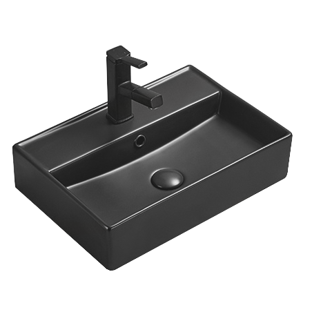 Mexen Blanca countertop washbasin 50 x 35 cm, Black matt - 21105085