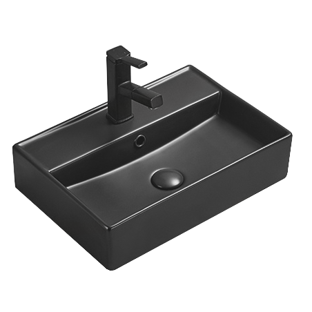 Mexen Blanca countertop washbasin 50 x 35 cm, matte black - 21105085